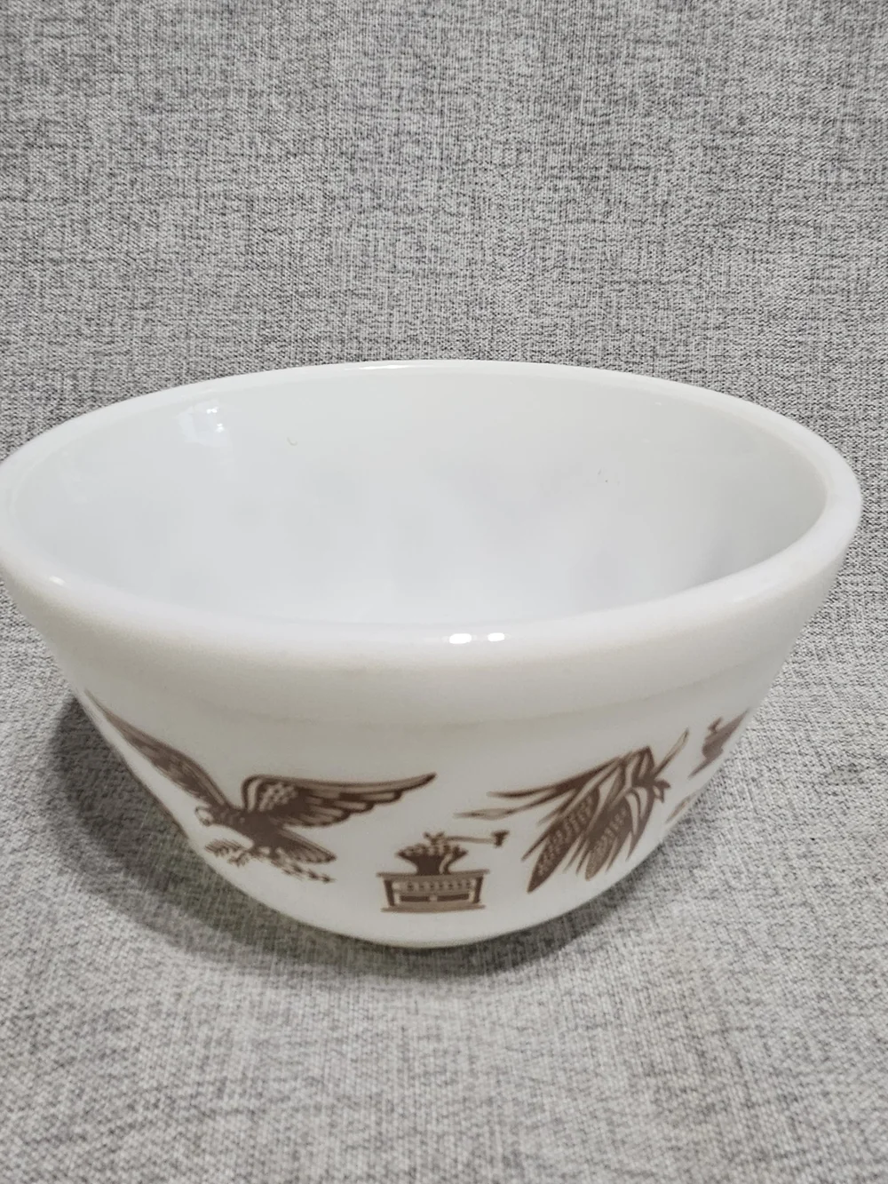 Pyrex White Milk Glass Bowl with Embossed Logo Eagle Farmhouse 401 & 403